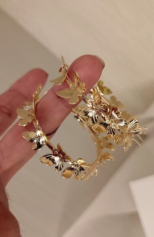aretes mariposa NYH jewerly dorado (4.5cm)