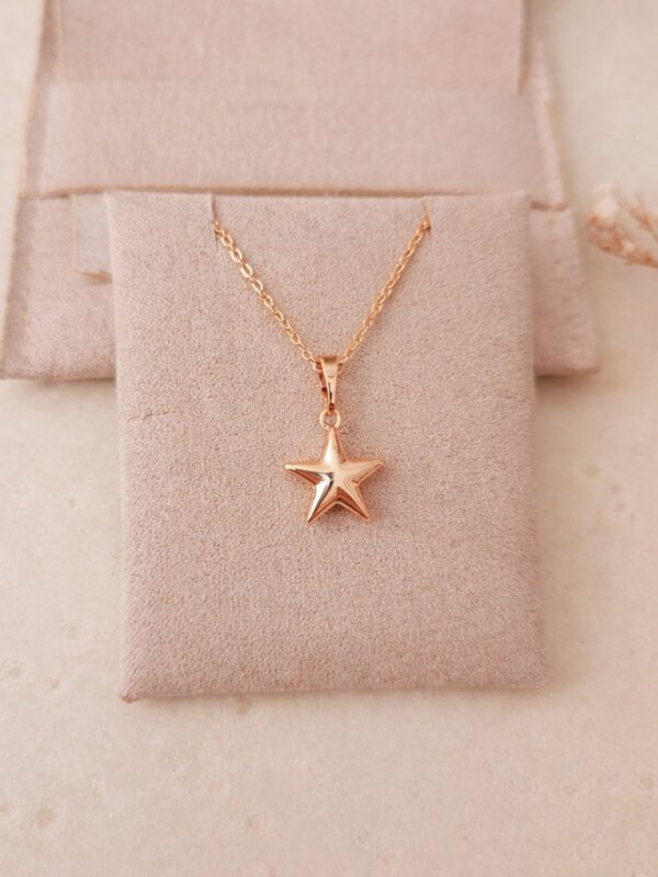 dijes estrella lisas xuping jewerly rose y plateado