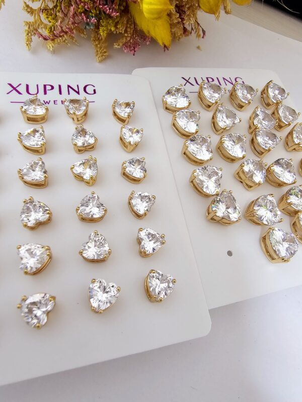 arete 6mm,8mm corazon punto de luz xuping jewerly rose