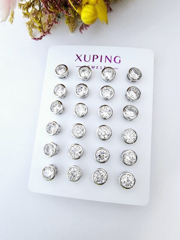arete 6mm punto de luz xuping jewerly plateado