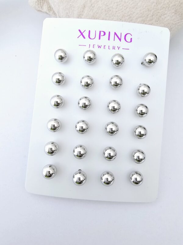 arete 6mm bombita xuping jewerly plateado