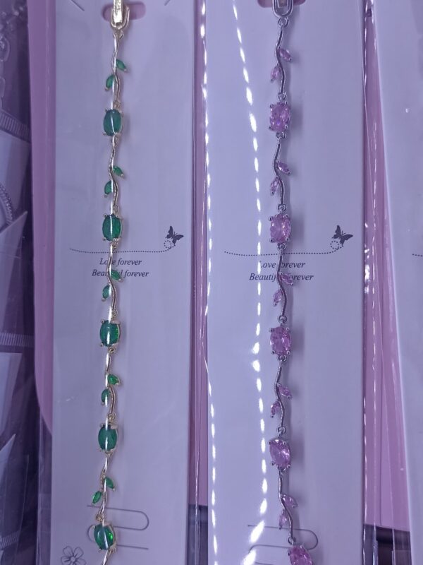 pulsera ramas plateado y rose