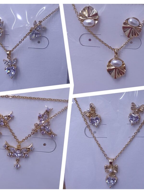 set corazon, lazo, mariposa, liston laso xuping jewerly rose