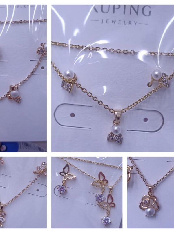 set mariposa, lazo, flores perla xuping jewerly rose