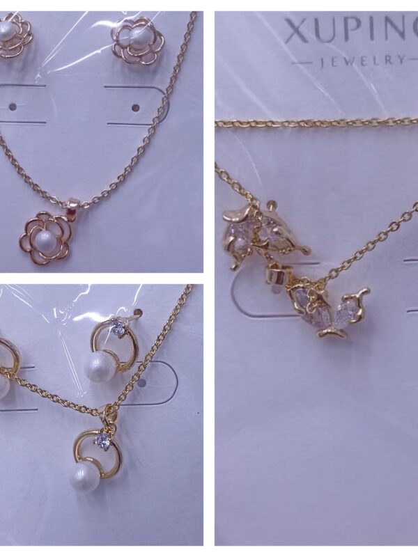set flores , mariposa perla xuping jewerly rose