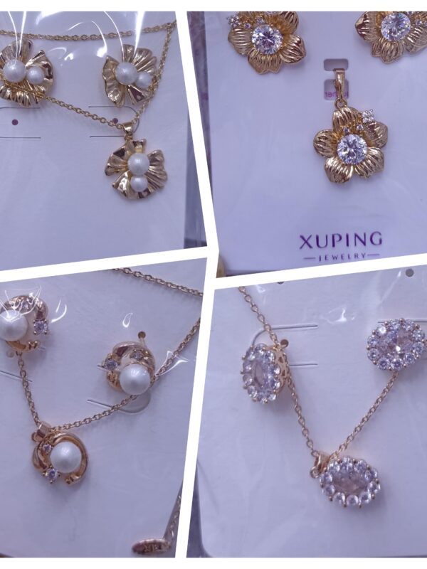 set flores, lazo, perla xuping jewerly rose
