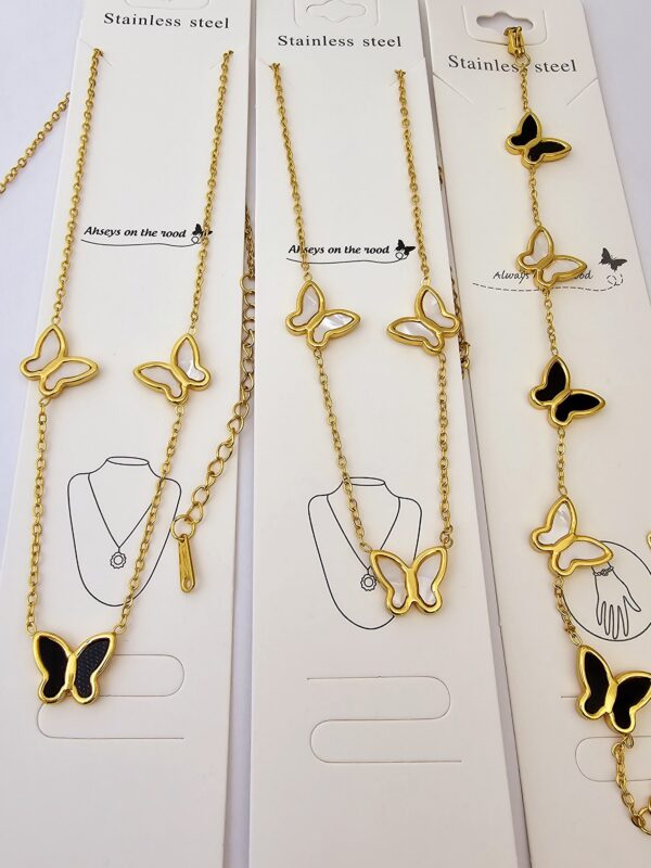 collar, pulsera mariposa 🦋 acero dorado