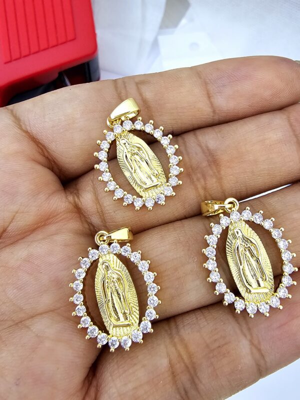 dije virgen Guadalupe acero dorado