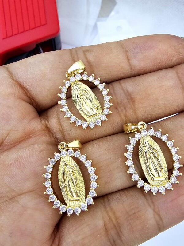 dije virgen Guadalupe acero dorado