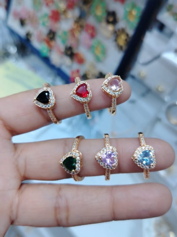 anillo regulable corazon acero rose