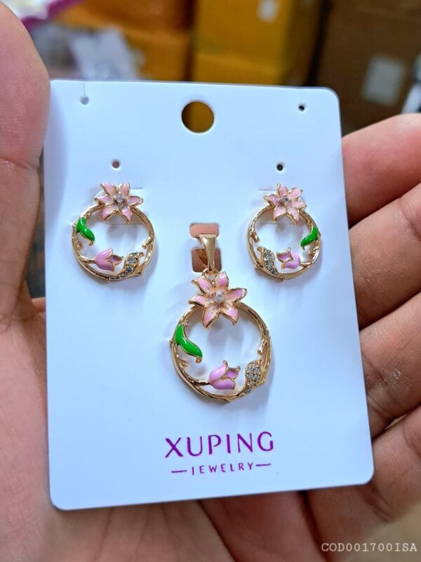 set flores rosado xuping jewerly rose