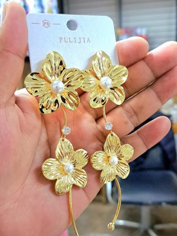 arete flores chunky xuping jewerly rose