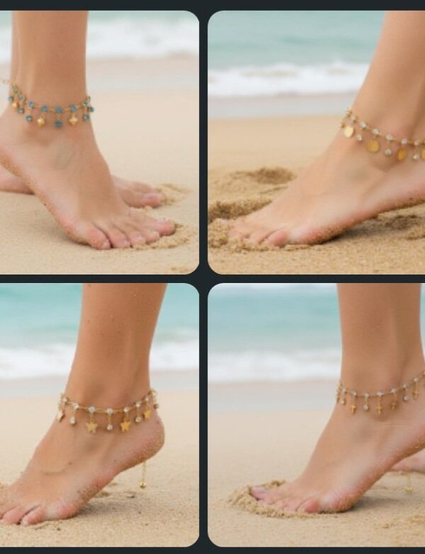 Tobilleras Ysx doble baño en oro rose 18k