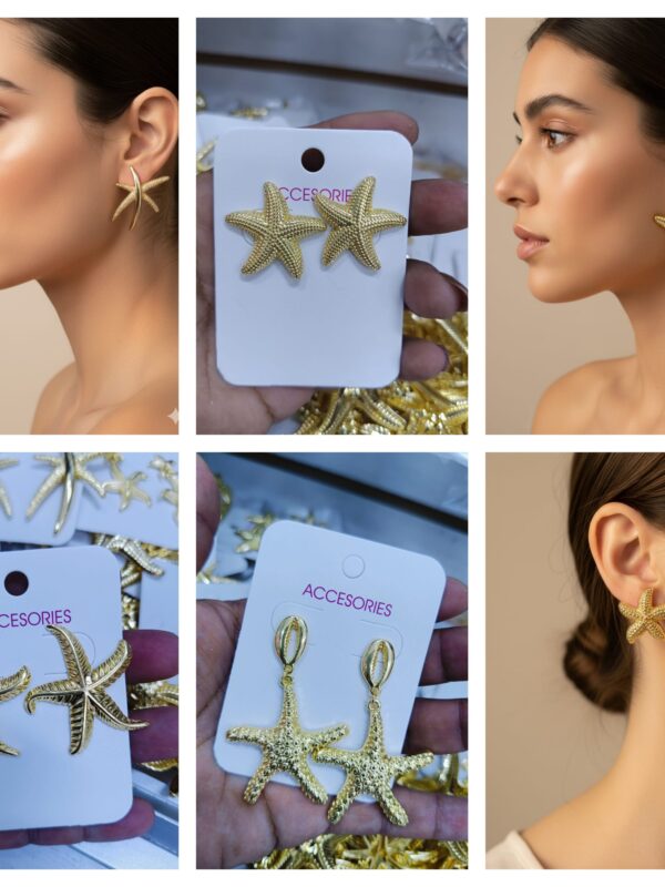 arete chunky  marino acero dorado