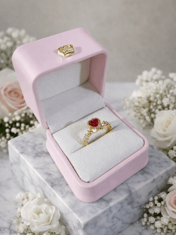 Caja para anillo 💍 tipo cuerina , venta por docena y  unidad 
Rojo
Rosado