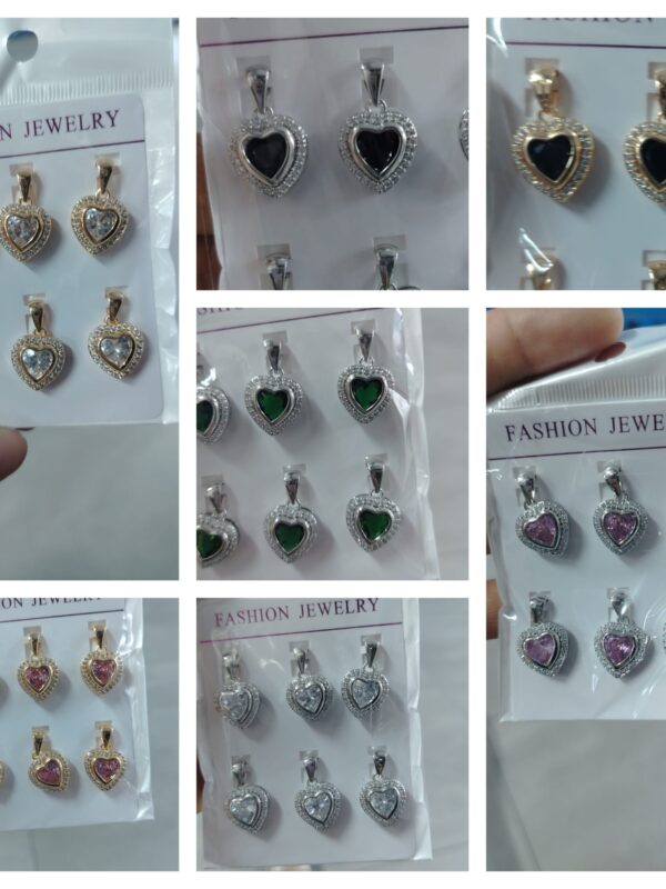 dije corazon acero dorado y plateado