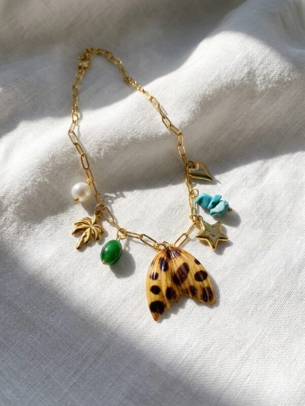 varios collar marino acero dorado