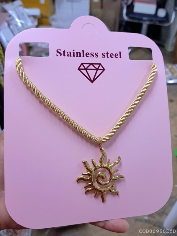 collar sol marino acero dorado