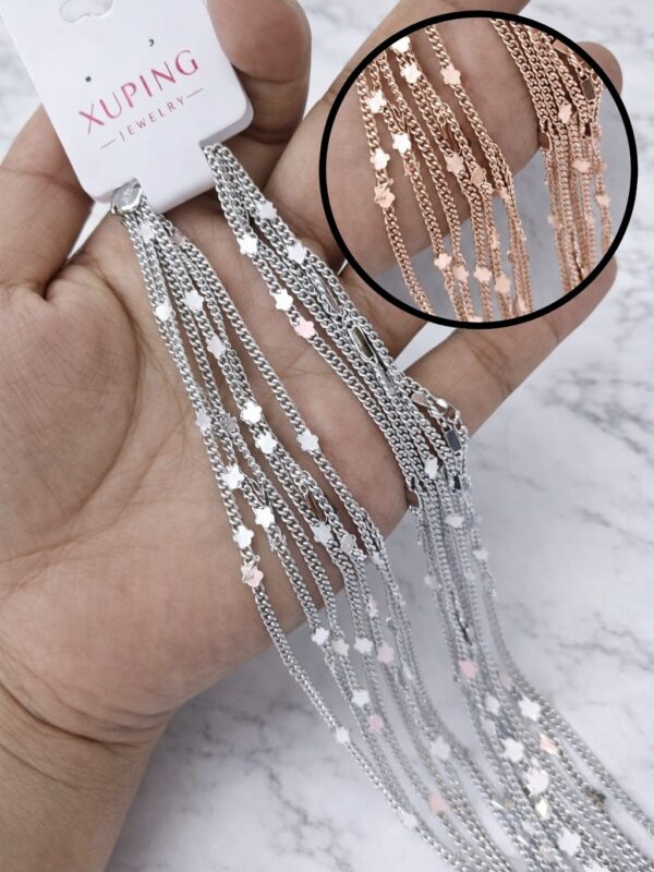 13299cb3-8b2e-406d-812e-069d8f7651a2 cadena 45cm estrella xuping jewerly plateado y rose