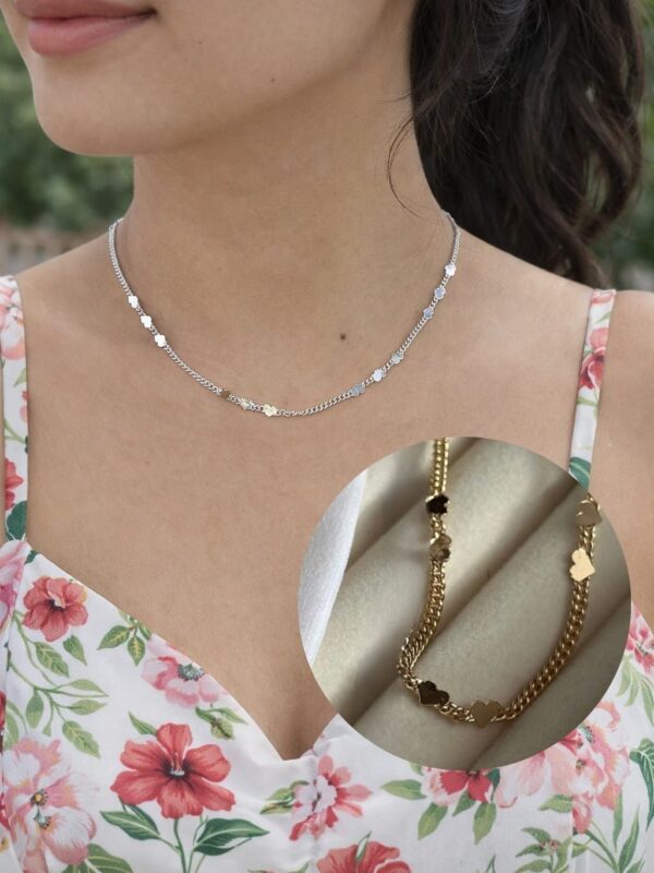 Diseño sin título (5) cadena 45cm corazon xuping jewerly rose y plateado