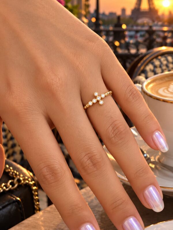 anillos tallas 6,7,10 cruz xuping jewerly rose