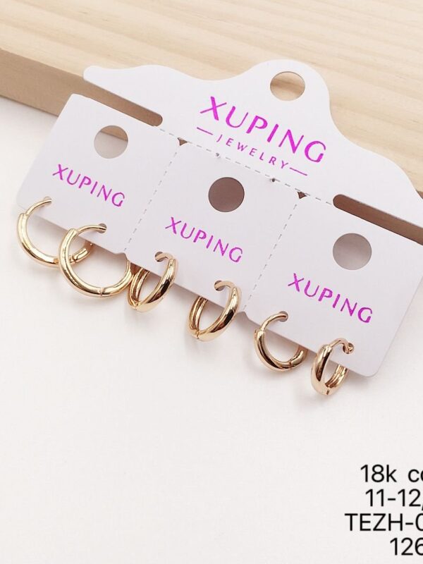 juego aretes x3 xuping jewerly rose