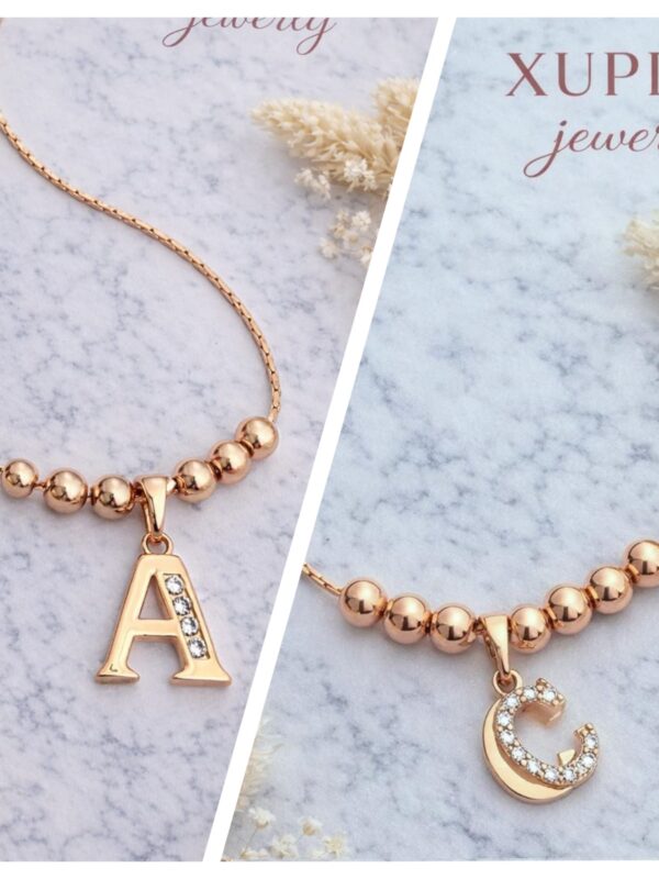 1faa653a-3e08-4b05-9c09-52e69fae68b7 collar inicial billas xuping jewerly rose , todas las letras
