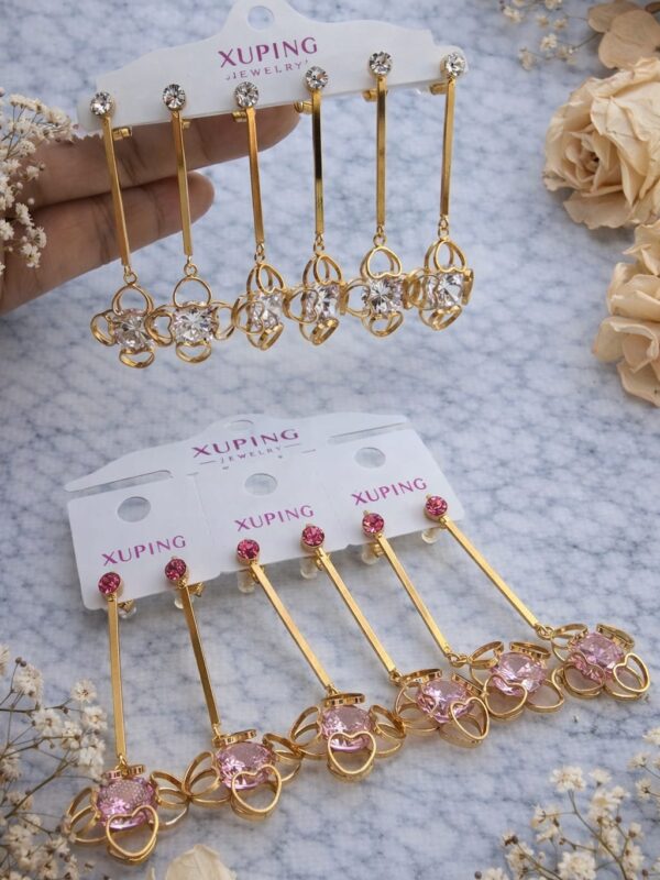 arete largo xuping jewerly rose