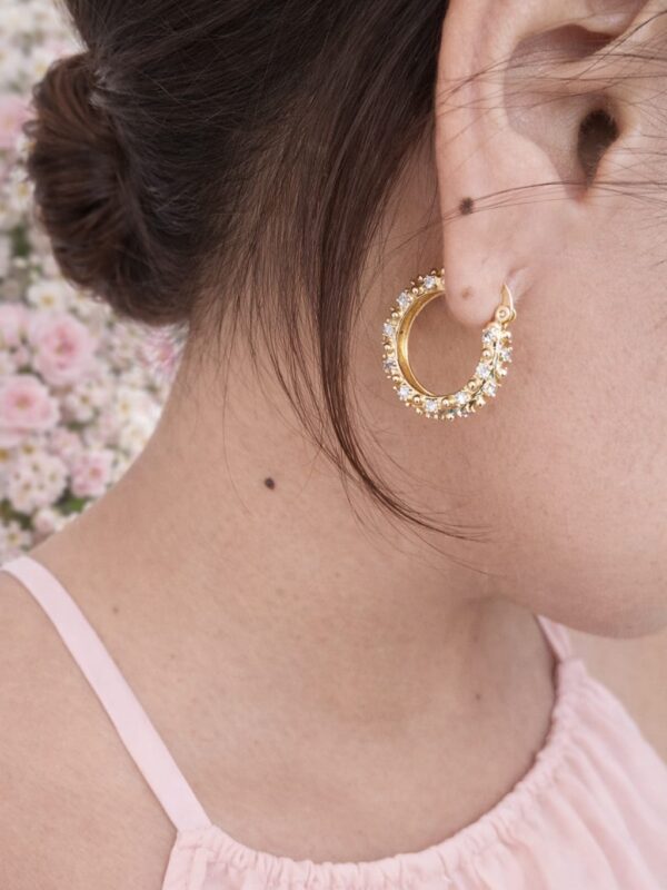 arete con circon xuping jewerly rose
