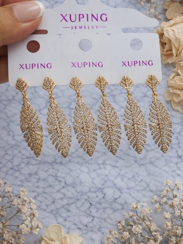 arete hoja circones xuping jewerly rose