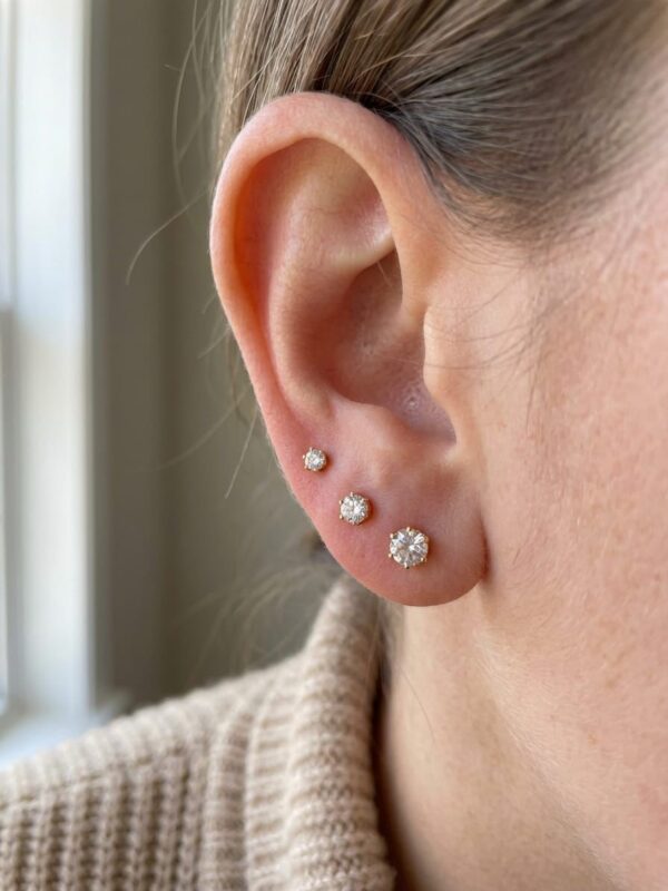 aretes x3 juego xuping jewerly rose punto de luz