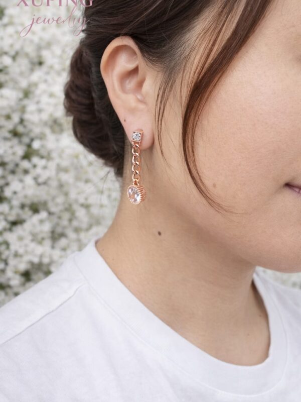 arete largo xuping jewerly rose