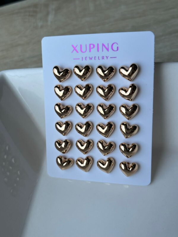 arete bombita corazon xuping jewerly rose