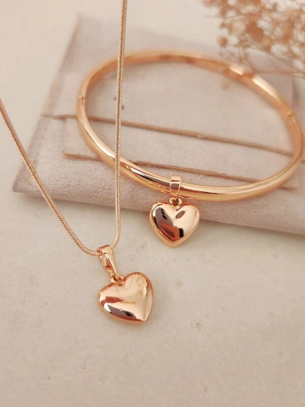 collar+pulsera+dijes , juego corazon xuping jewerly rose