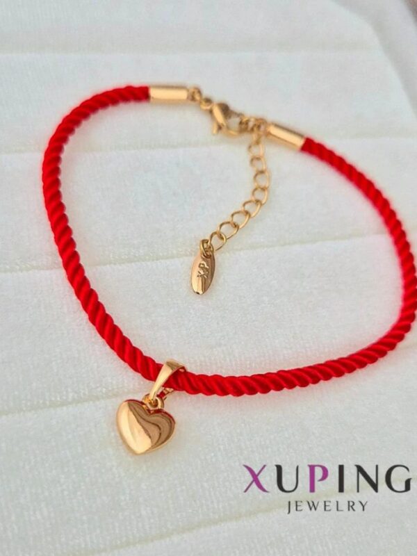 pulsera roja+ dijes xuping jewerly rose