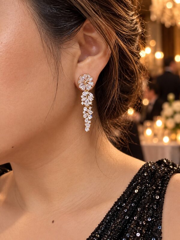 arete largo xuping jewerly rose