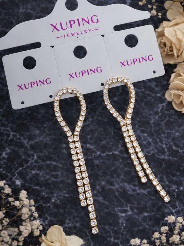 arete largo circones xuping jewerly rose