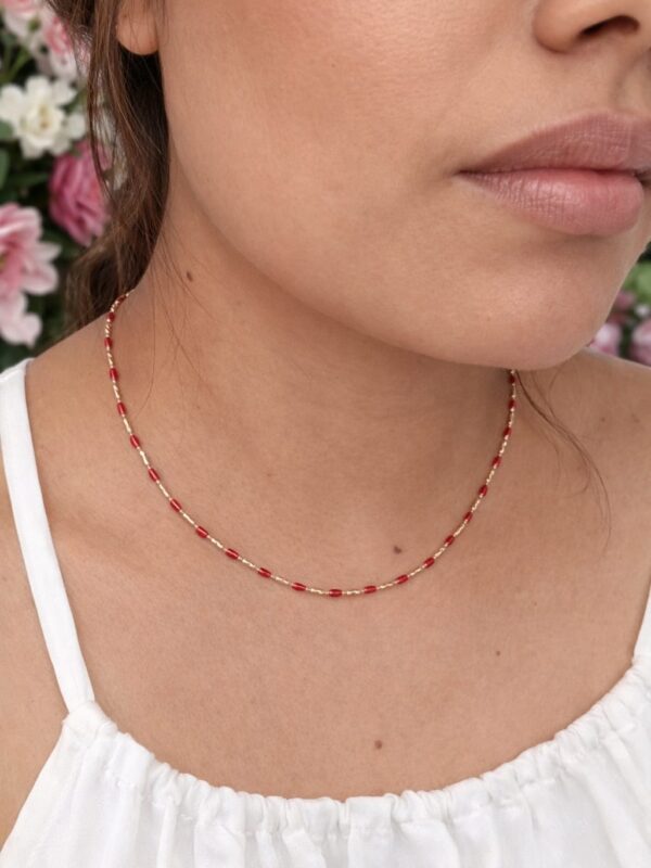 cadena rojo xuping jewerly rose 45cm