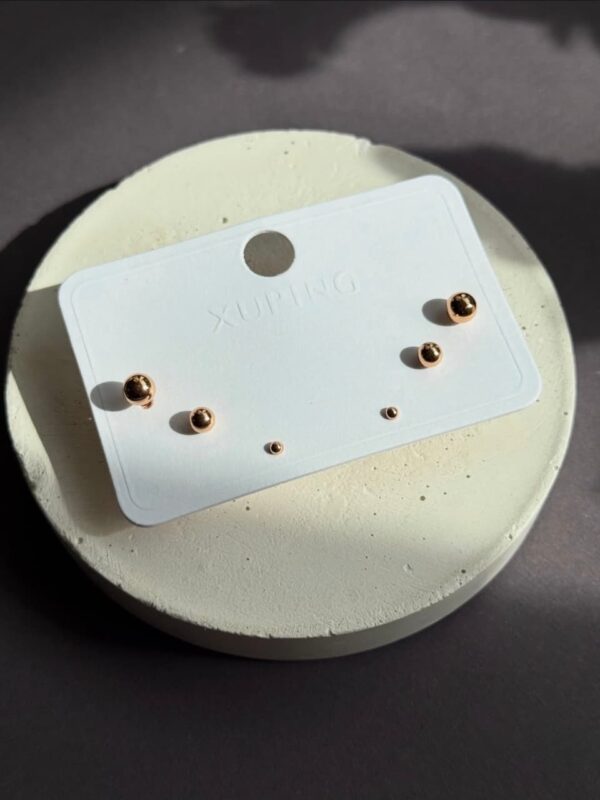 aretes x3 juego xuping jewerly rose bombitas