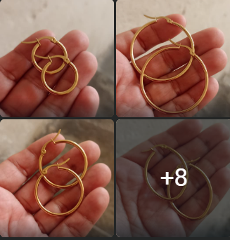 Cualquiera de las argollas básicas por unids acero dorado