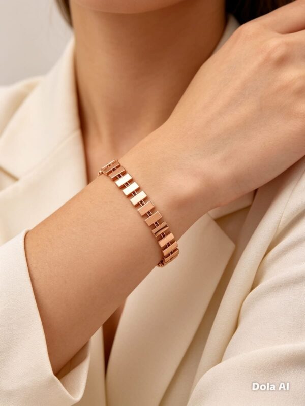 pulsera estilo correa de reloj en bloques , xuping jewerly rose