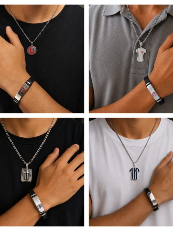 20772bd1-895d-453d-b6cd-cf235110fc53 Pack Papá deporte (collar+pulsera+caja reloj) acero plateado