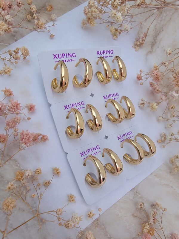 arete canoa delgada xuping jewerly rose