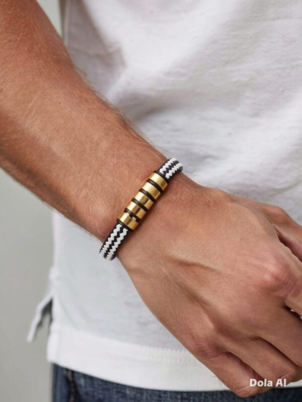Pulsera entrelazada acero dorado
