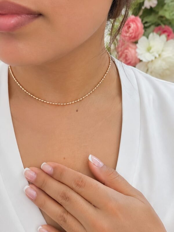 gargantilla 40+5cm, billas 3mm, xuping jewerly rose