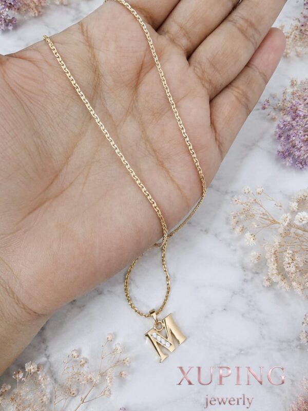 cadena 45cm fina 2mm plana, xuping jewerly rose