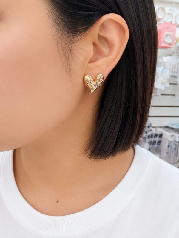 arete chunky corazon con circon xuping jewerly rose