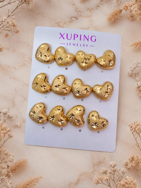aretes corazon labrado xuping jewerly rose