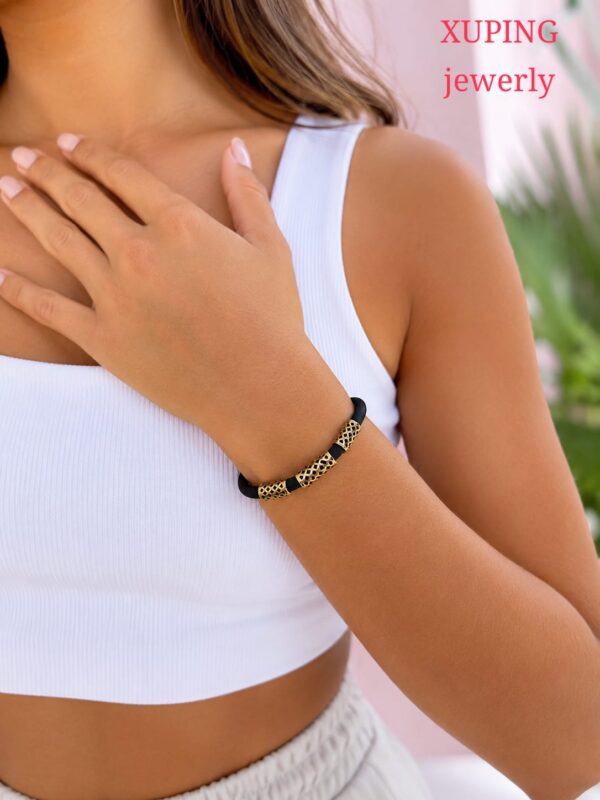 pulsera negro silicon xuping jewerly rose