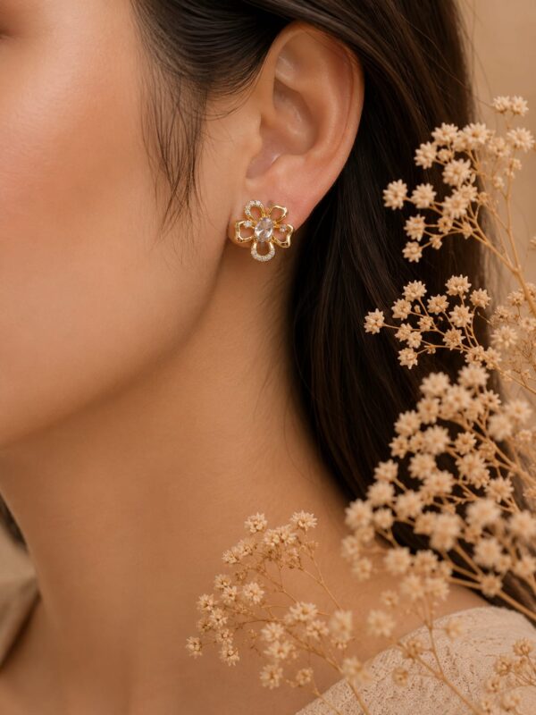 arete flores xuping jewerly rose